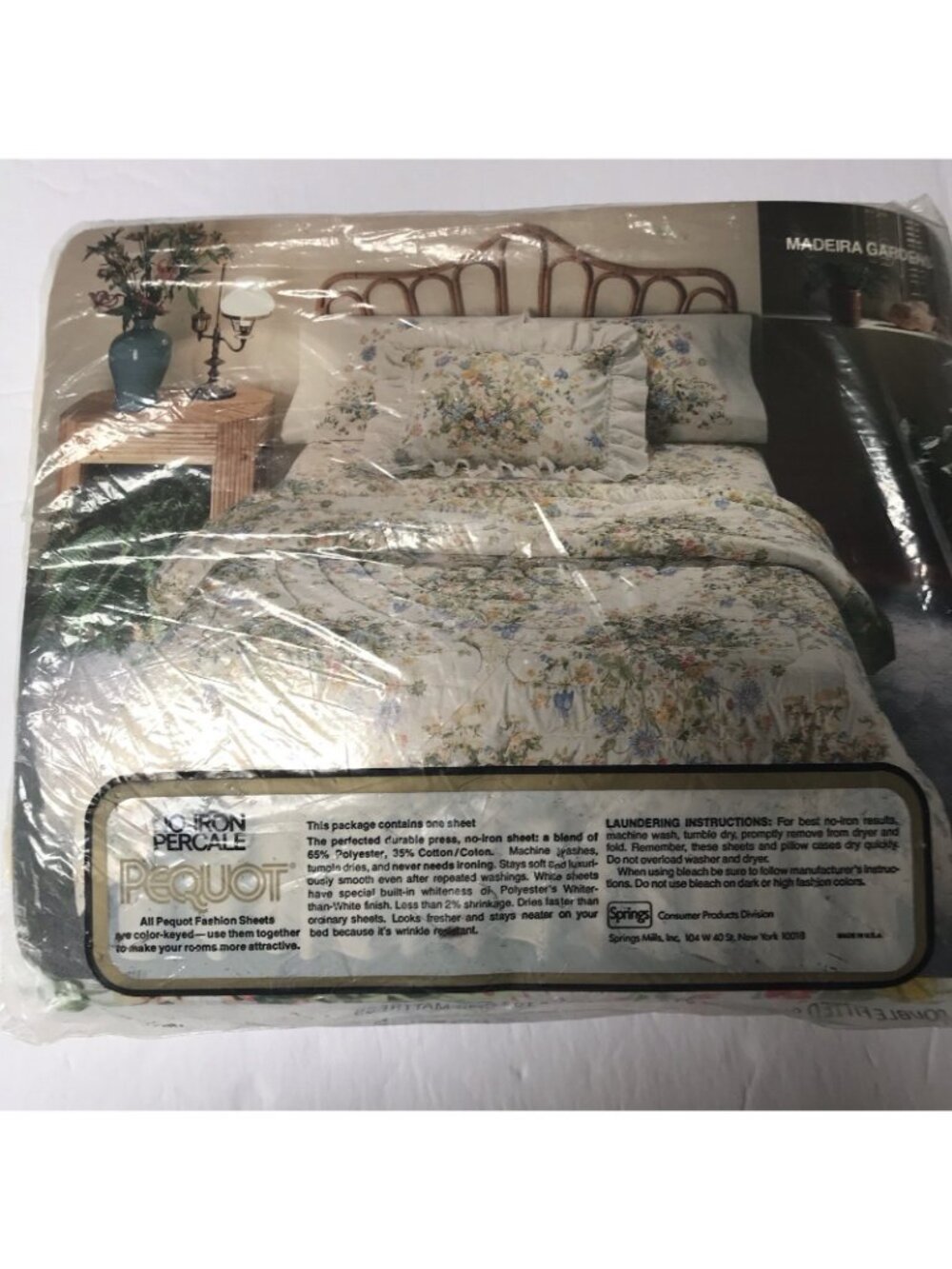 Vintage Pequot Double Fitted Sheet Floral Berries Cottage Gardens 54"x76" USA - Picture 10 of 12